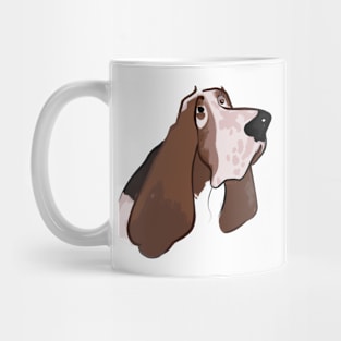 Cute Basset Hound Drawing Mug